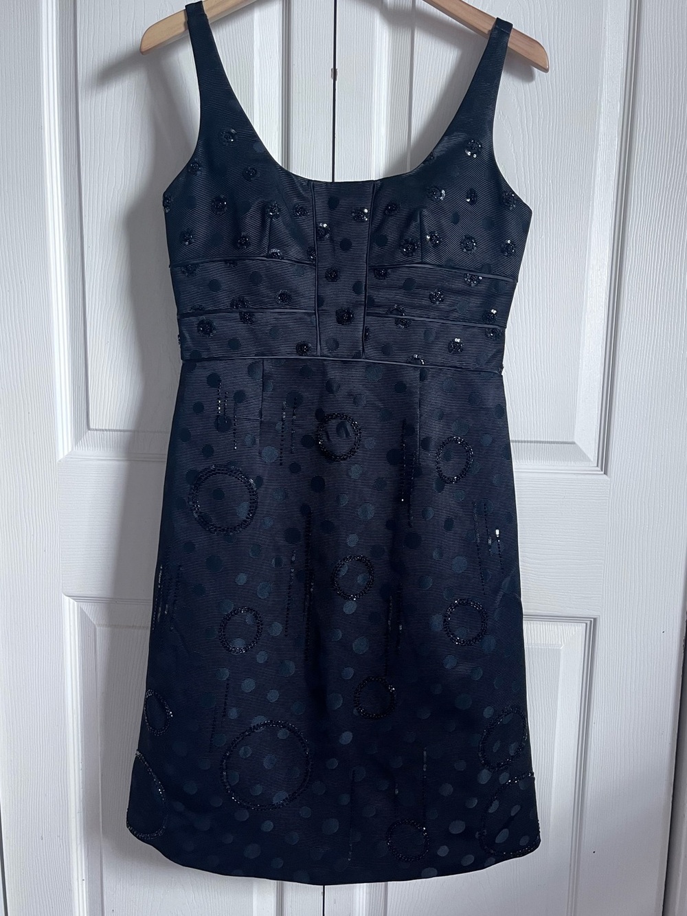 Badgley Mishka Black Beaded Sleeveless Cocktail Dress